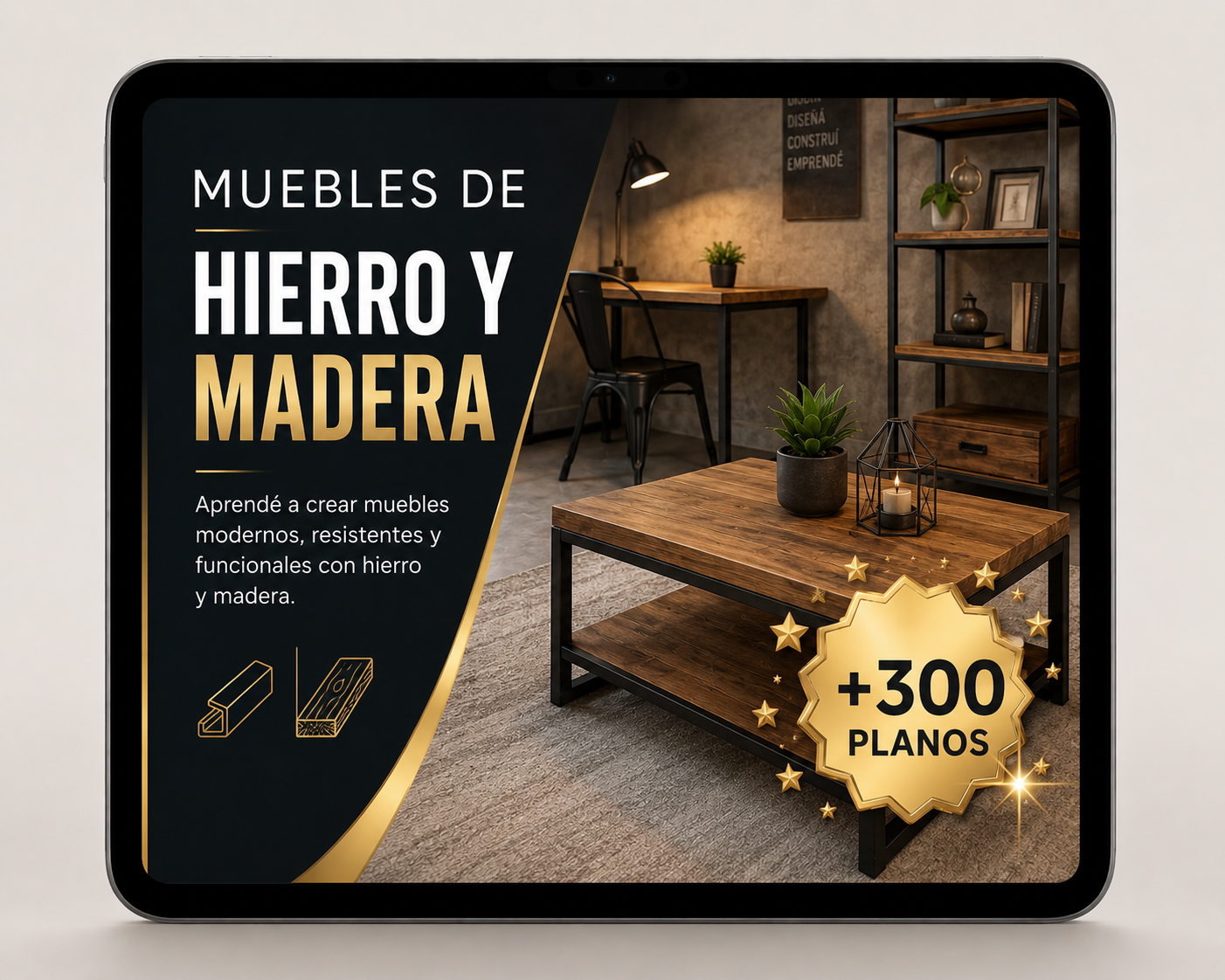 Muebles en Hierro y madera + 300 planos